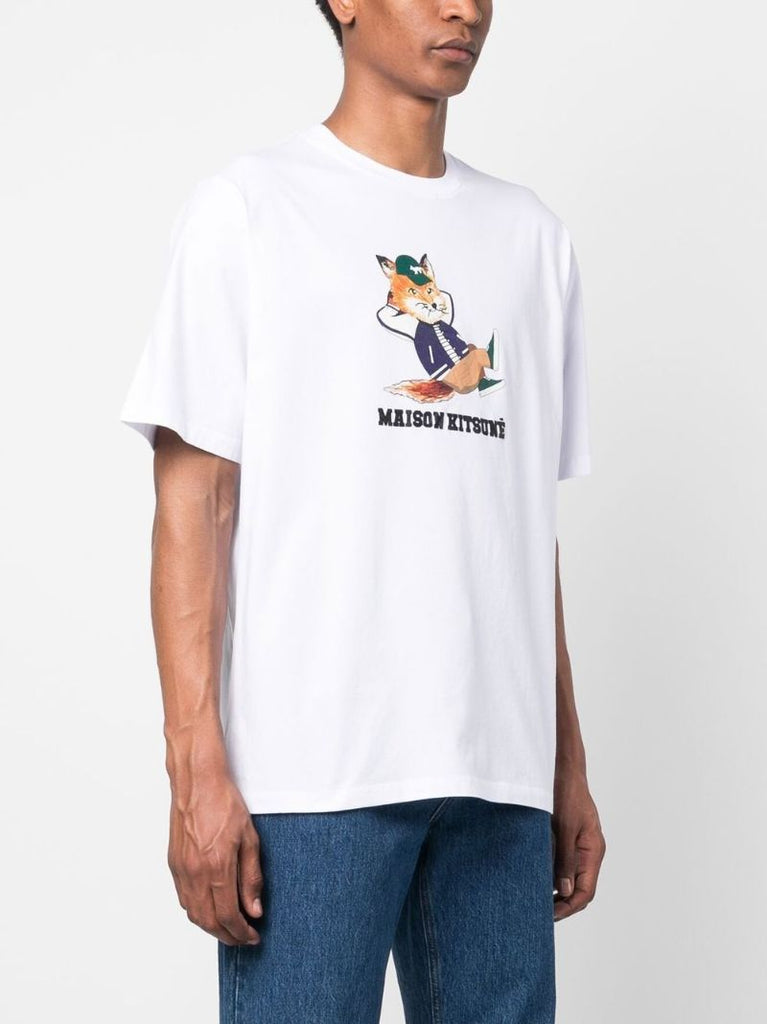 White Dressed Fox Cotton T-shirt