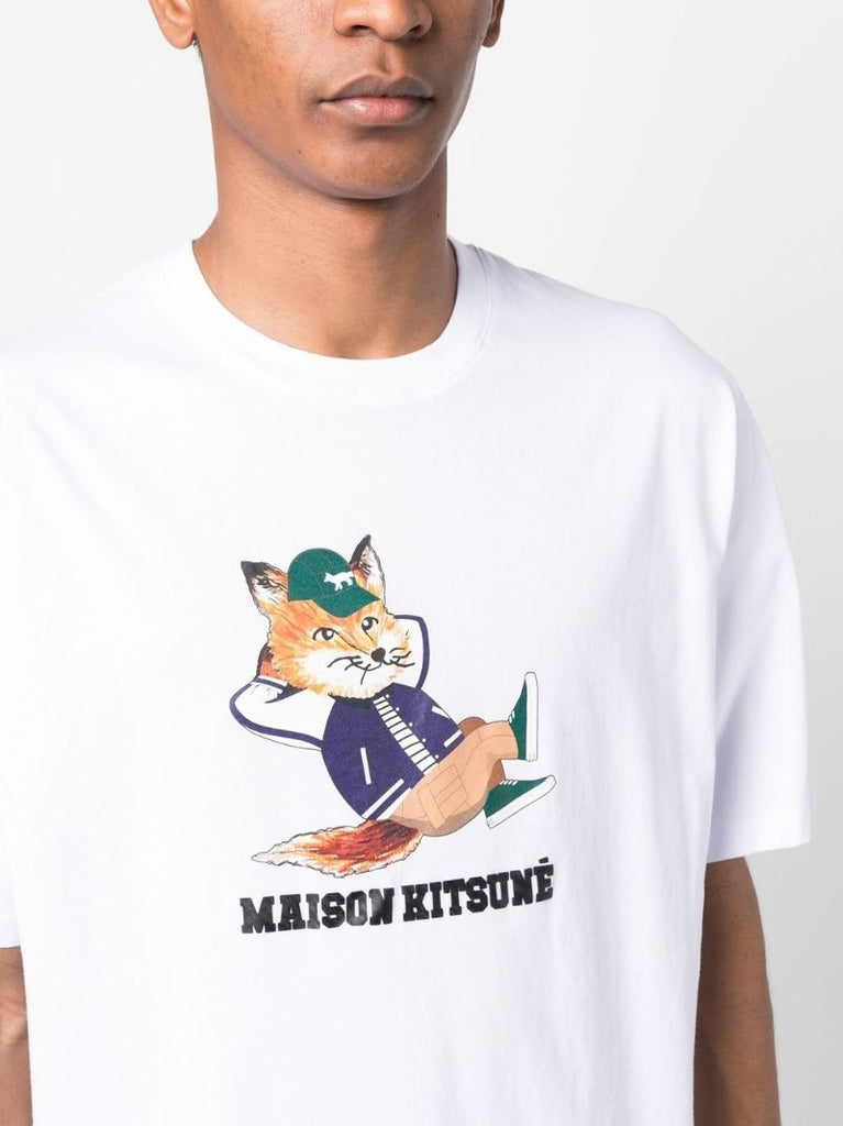 White Dressed Fox Cotton T-shirt