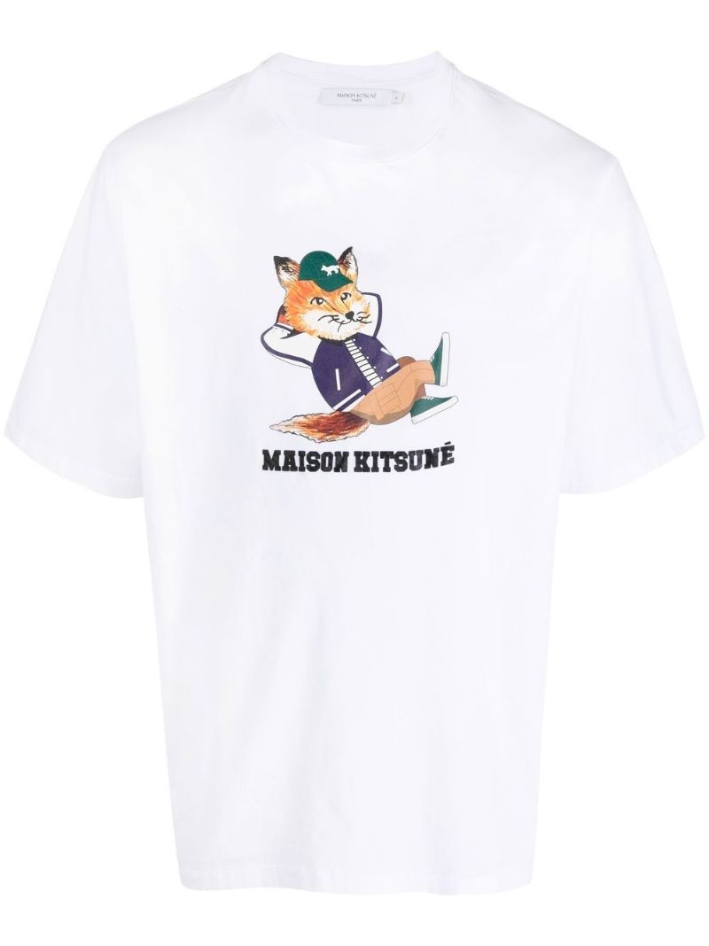 White Dressed Fox Cotton T-shirt