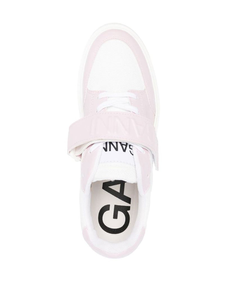 Pink Two Tone Touch Strap Sneakers