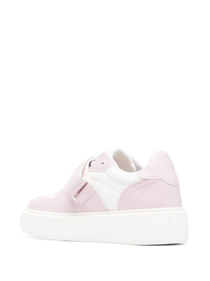 Pink Two Tone Touch Strap Sneakers
