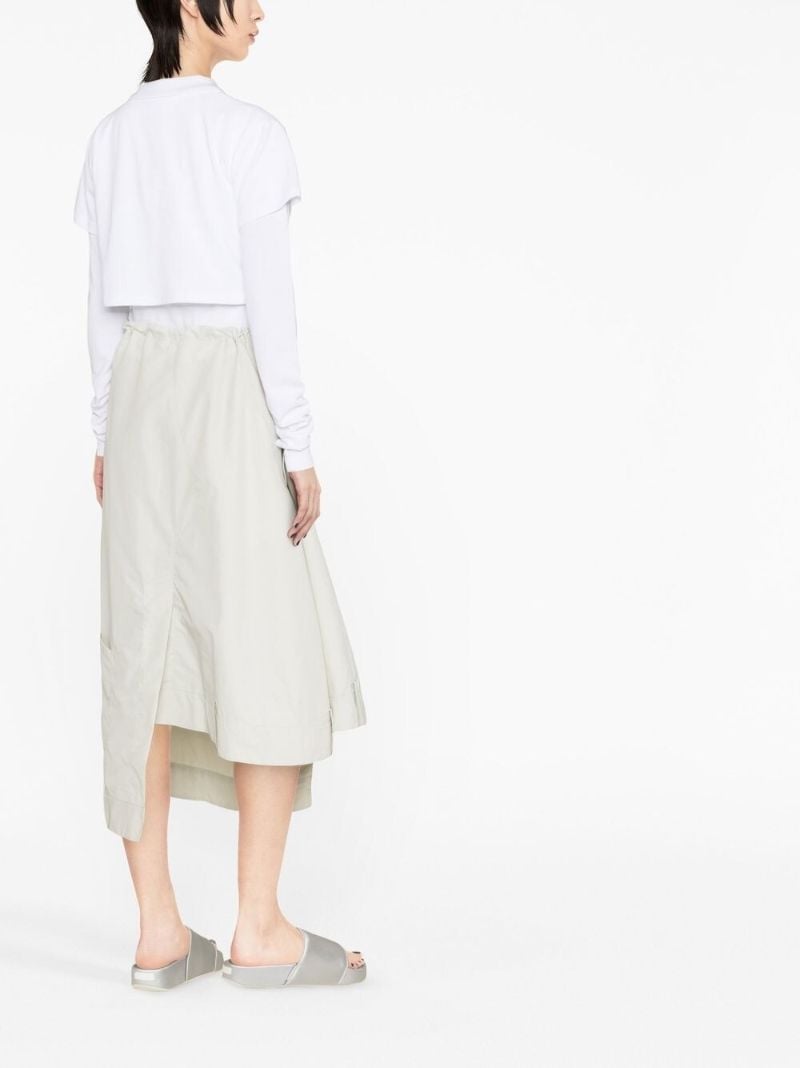 White Asymmetric Midi Skirt
