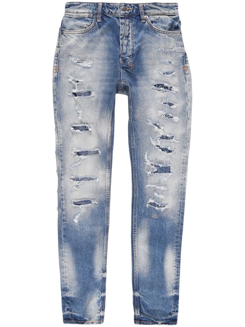 Blue Ripped Slim-fit Jeans
