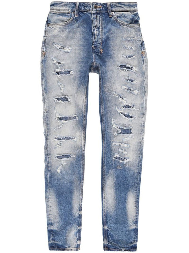 Blue Ripped Slim-fit Jeans