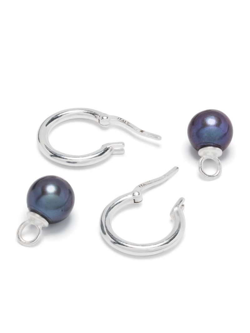 Sterling Silver Pearl Hoop Earrings