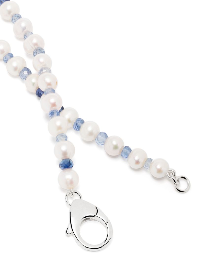 Sterling Silver Pearl and Crystal Necklace