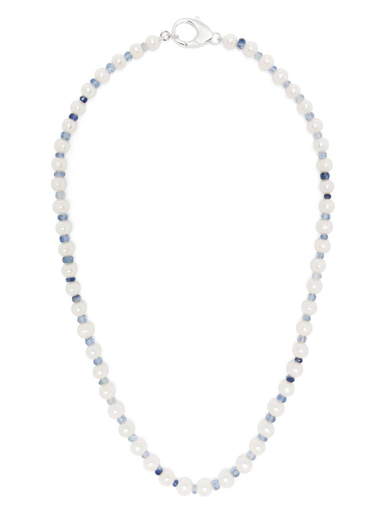 Sterling Silver Pearl and Crystal Necklace