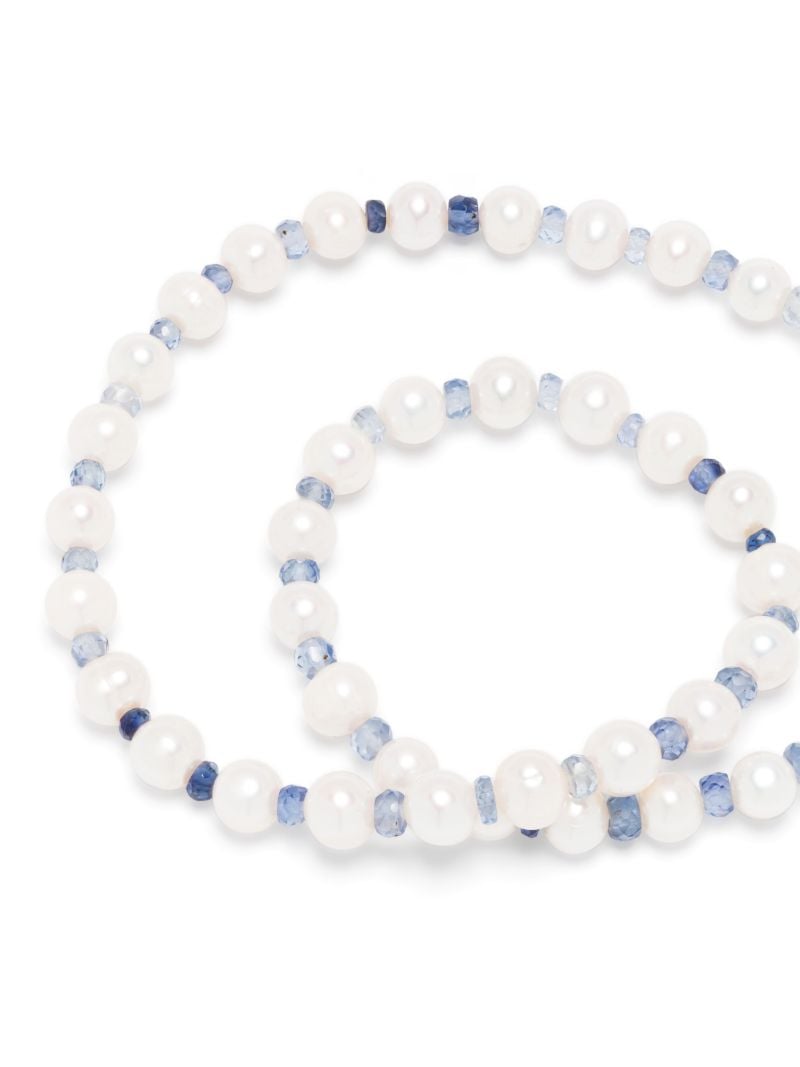 Sterling Silver Pearl and Crystal Necklace