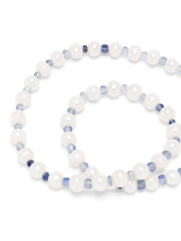Sterling Silver Pearl and Crystal Necklace