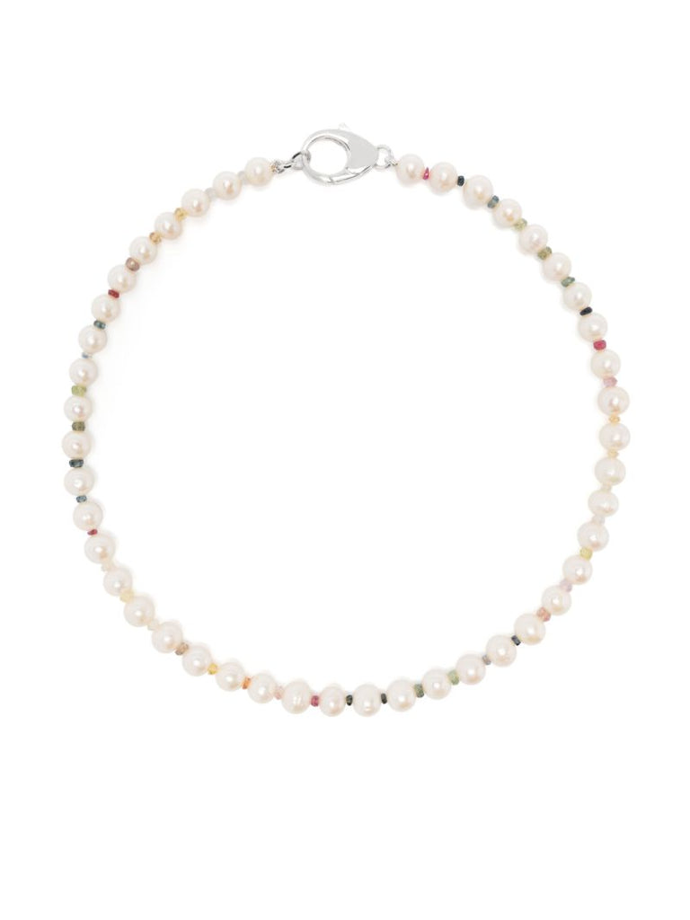 Sterling Silver Pearl and Crystal Necklace