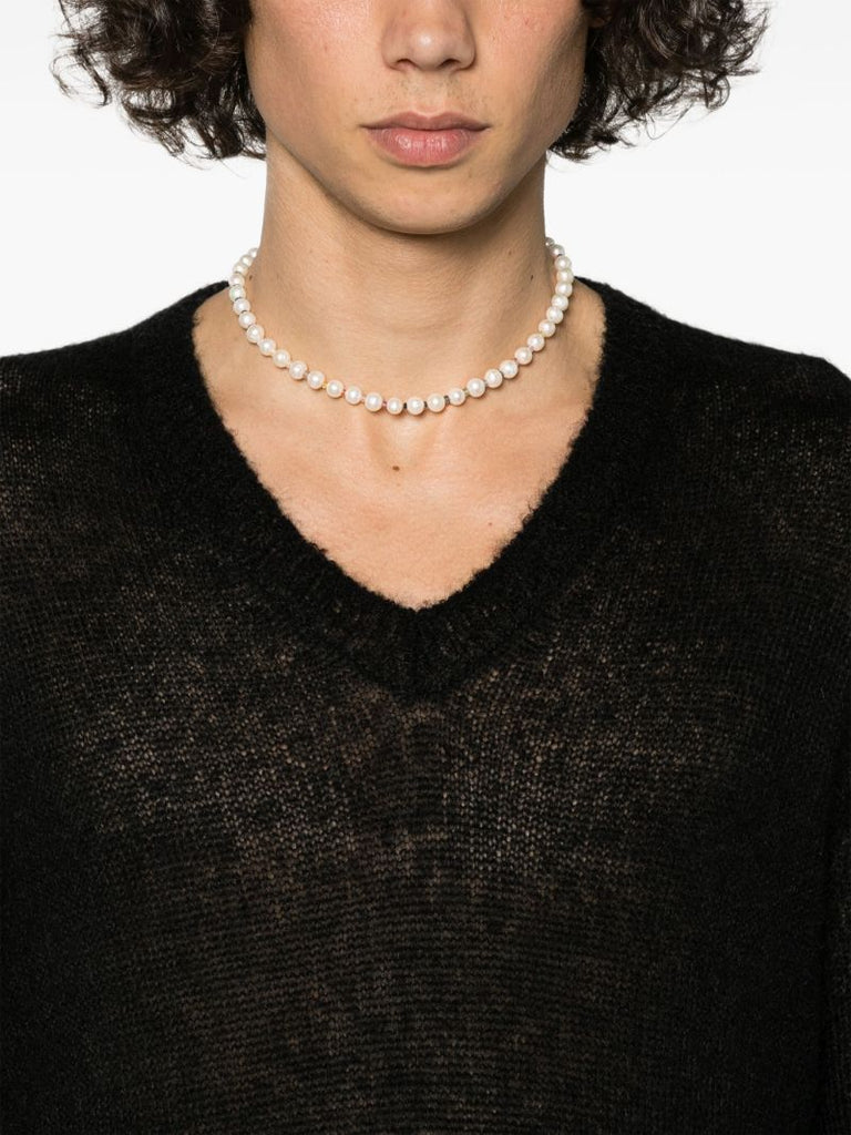 Sterling Silver Pearl and Crystal Necklace