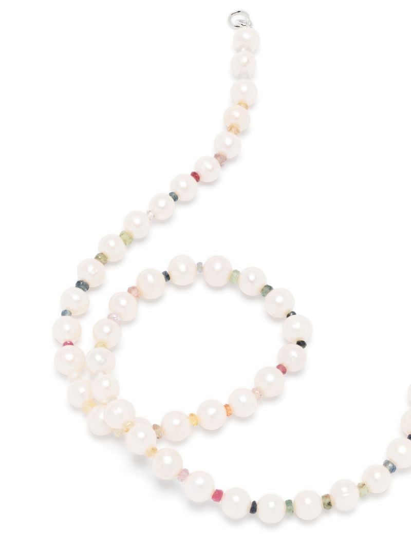 Sterling Silver Pearl and Crystal Necklace