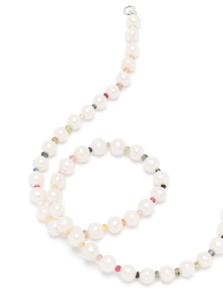 Sterling Silver Pearl and Crystal Necklace