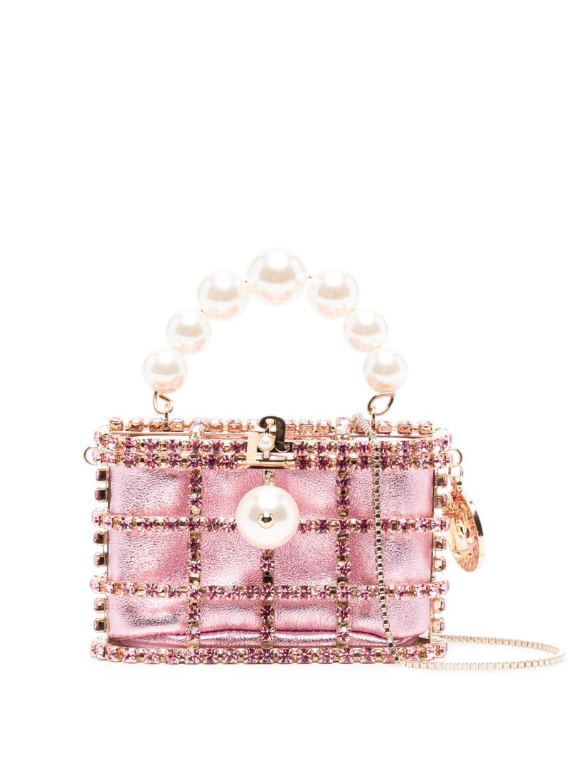 Pink Holli Embellished Top Handle Bag