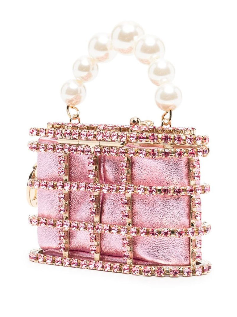 Pink Holli Embellished Top Handle Bag