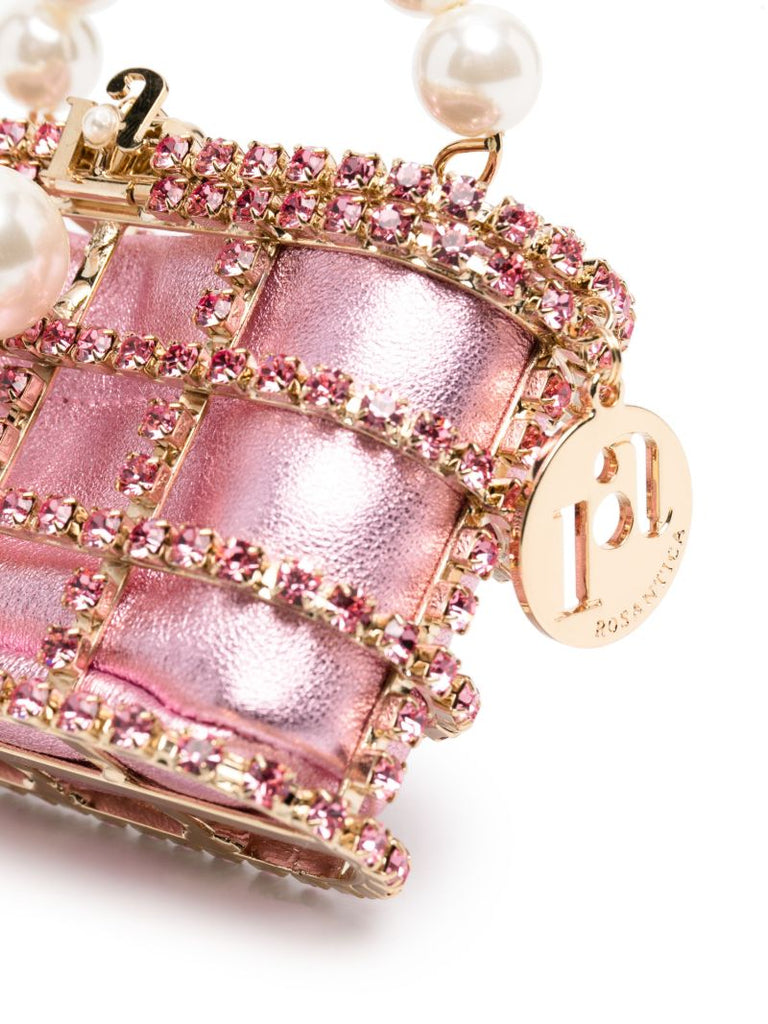 Pink Holli Embellished Top Handle Bag