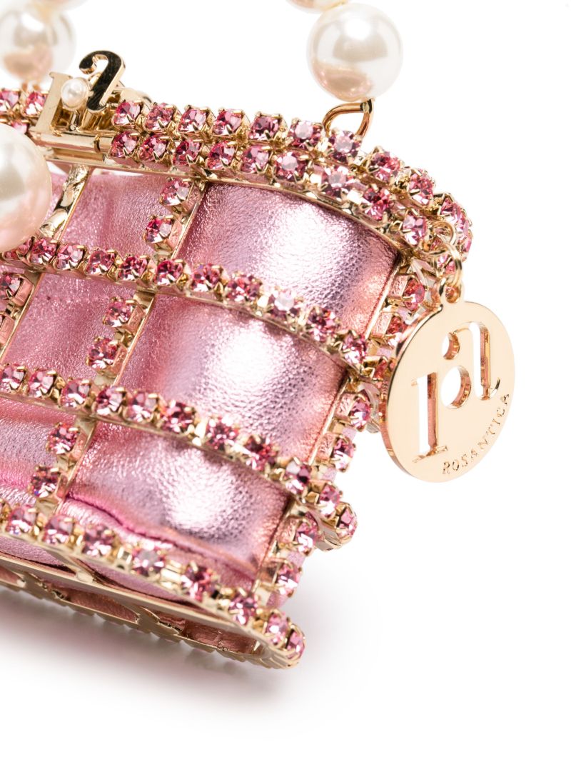 Pink Holli Embellished Top Handle Bag
