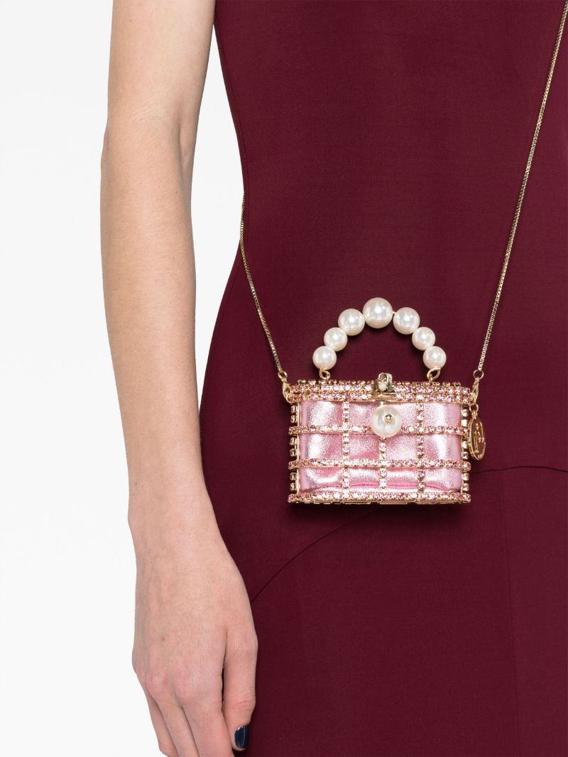 Pink Holli Embellished Top Handle Bag
