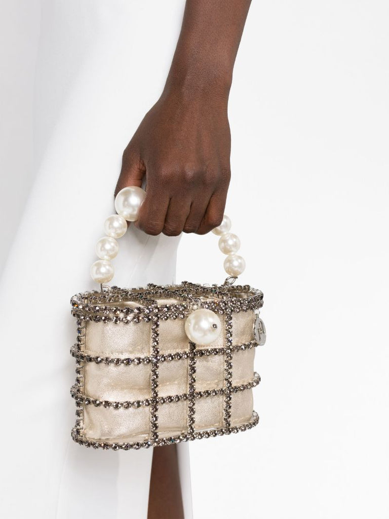 White Holli Crystal-embellished Tote Bag