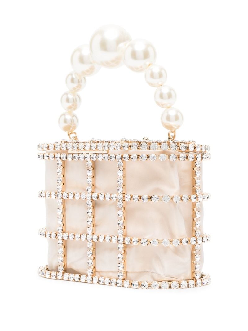 Neutral Holli Embellished Top Handle Bag