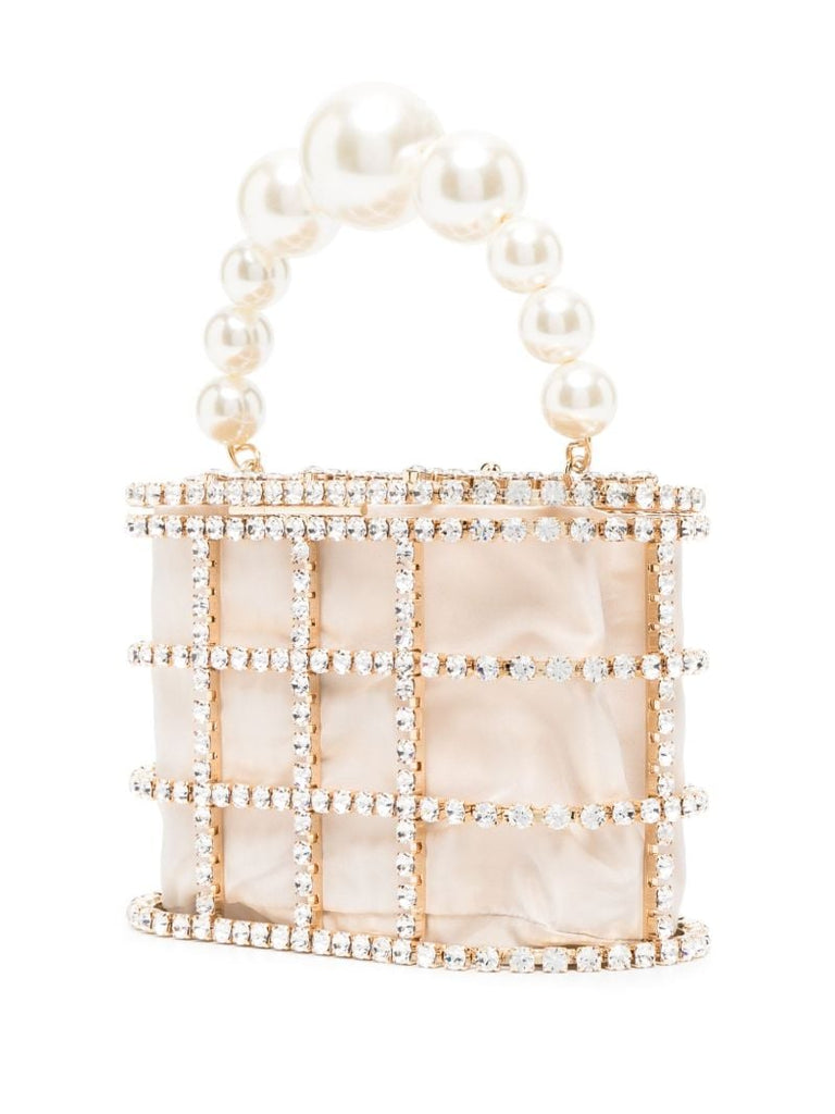Neutral Holli Embellished Top Handle Bag