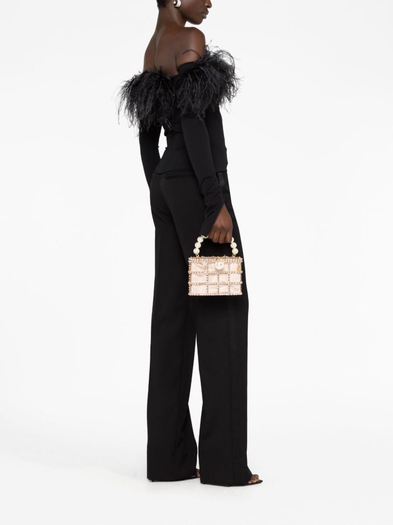 Neutral Holli Embellished Top Handle Bag