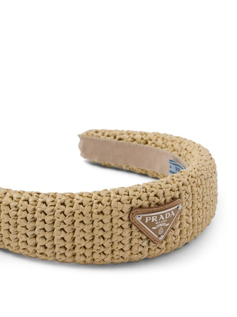 Neutral Triangle-logo Wicker Headband