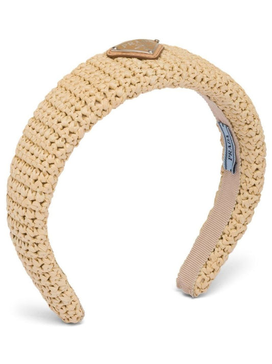Neutral Triangle-logo Wicker Headband