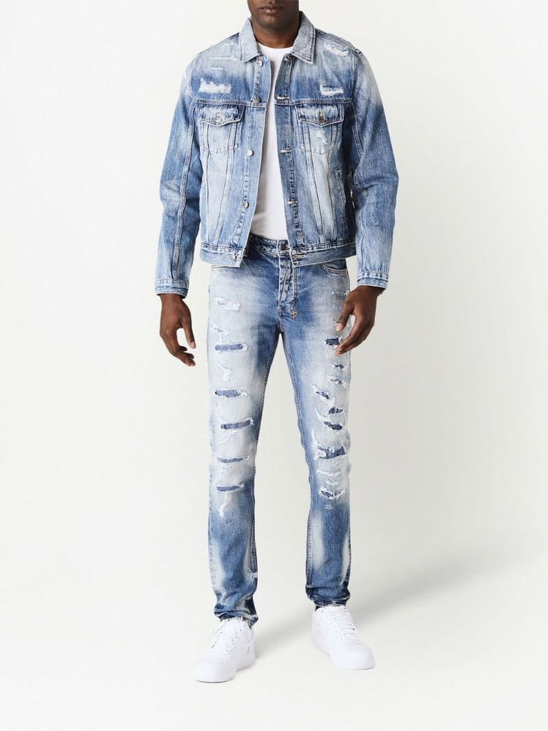 Blue Tektonik Distressed Denim Jacket