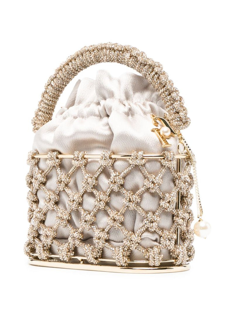 Gold Holli Nodi Crystal Satin Bag