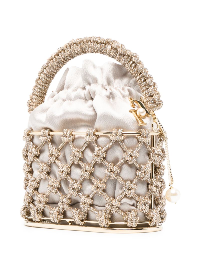 Gold Holli Nodi Crystal Satin Bag