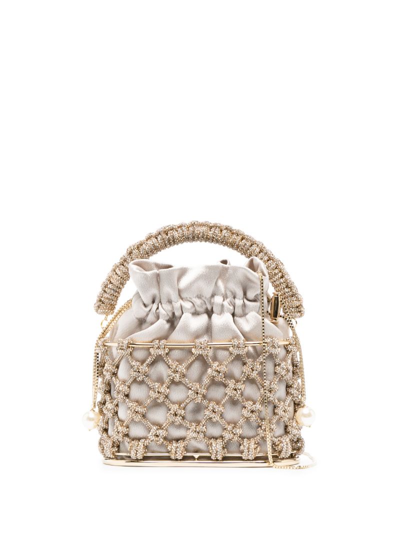 Gold Holli Nodi Crystal Satin Bag
