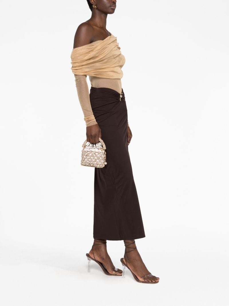 Gold Holli Nodi Crystal Satin Bag