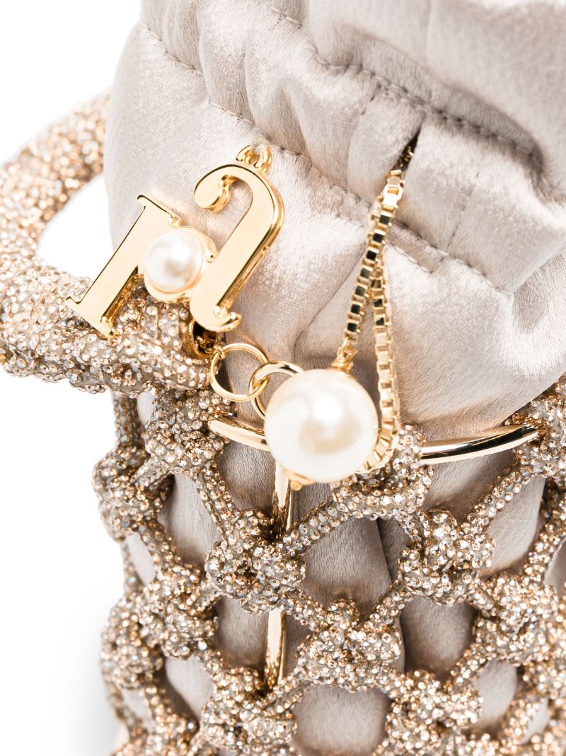 Gold Holli Nodi Crystal Satin Bag