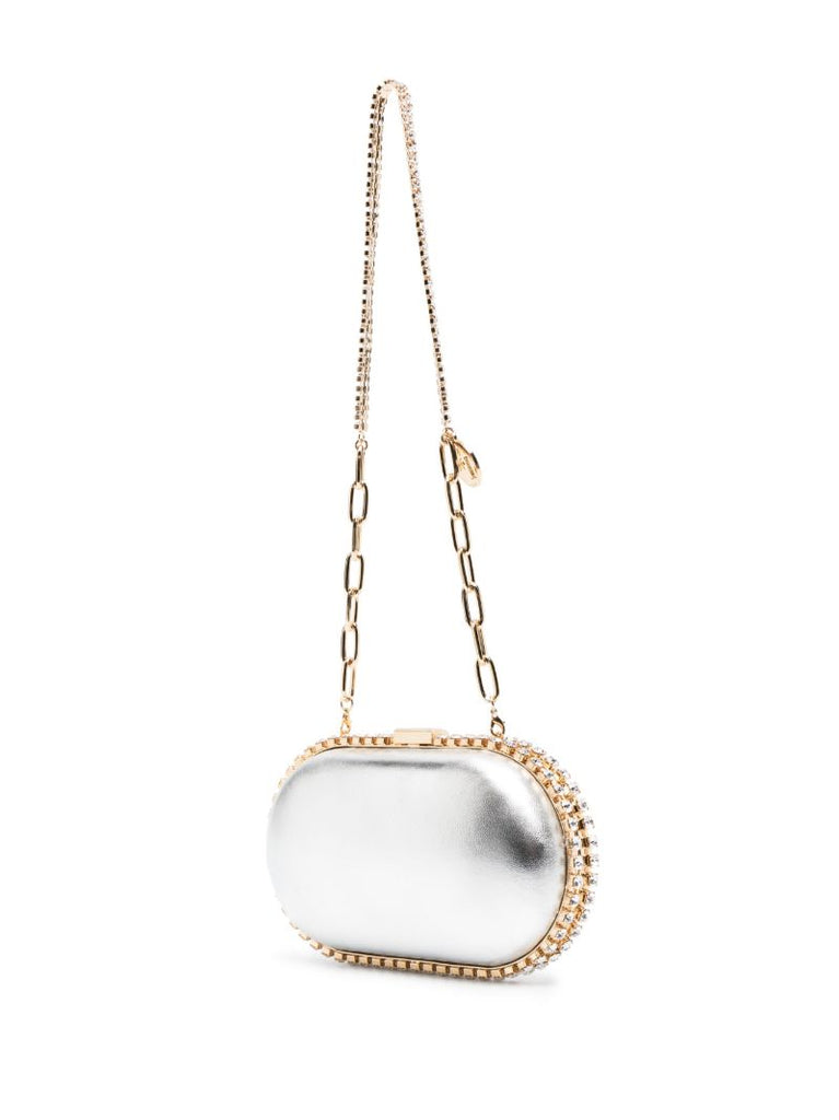 Silver-tone Erato Laminated Leather Clutch
