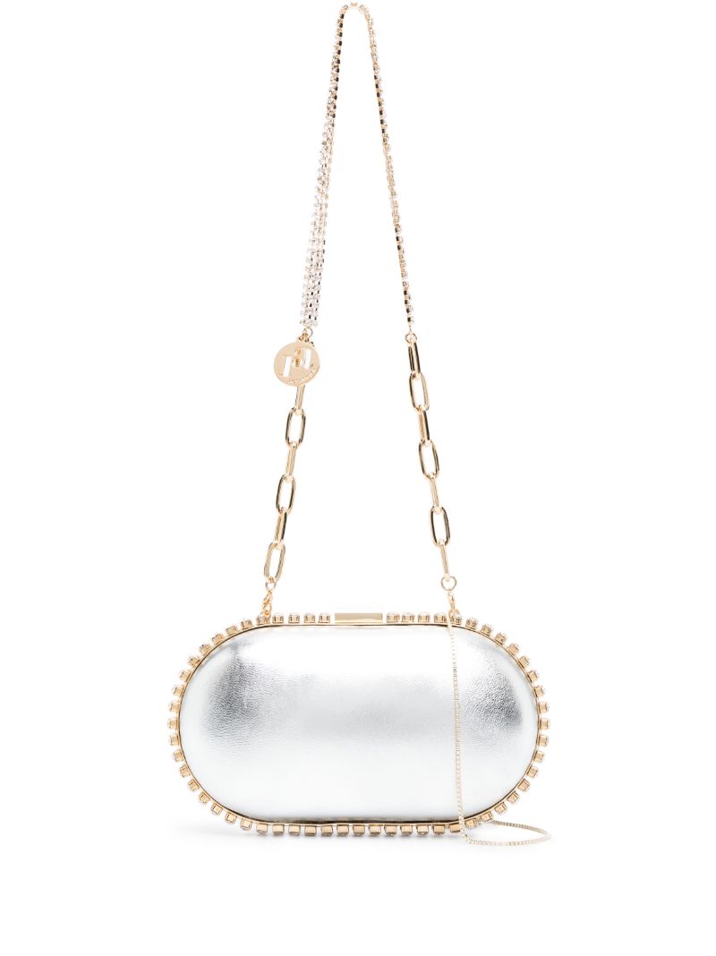 Silver-tone Erato Laminated Leather Clutch