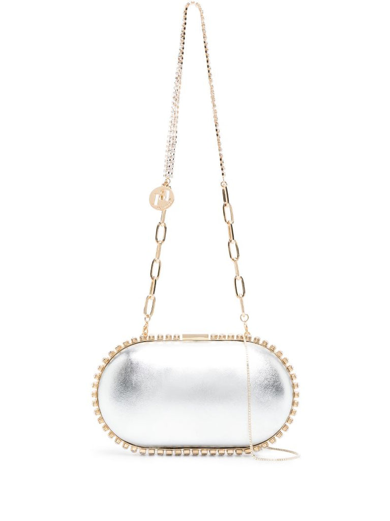 Silver-tone Erato Laminated Leather Clutch