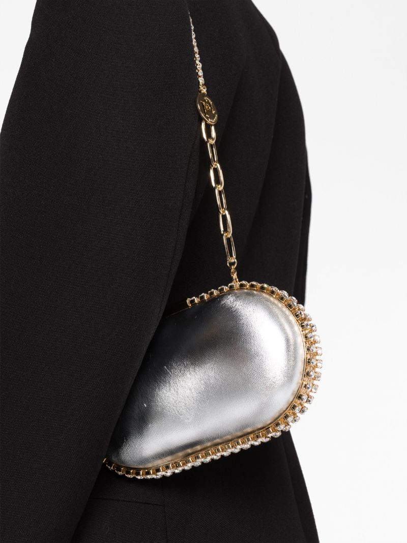 Silver-tone Erato Laminated Leather Clutch
