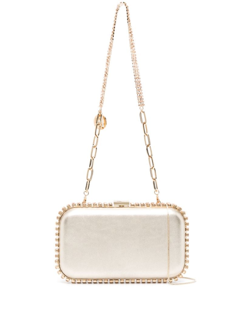 Gold-tone Clio Leather Clutch Bag