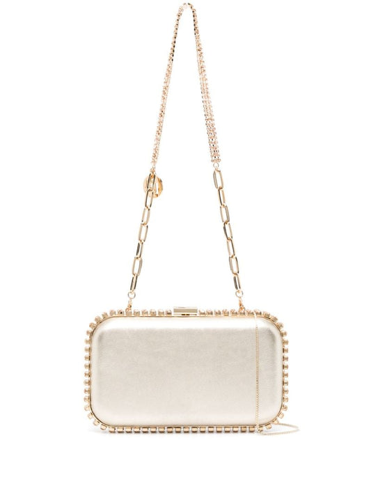 Gold-tone Clio Leather Clutch Bag