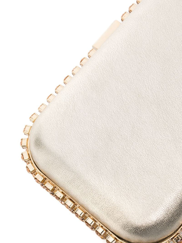 Gold-tone Clio Leather Clutch Bag