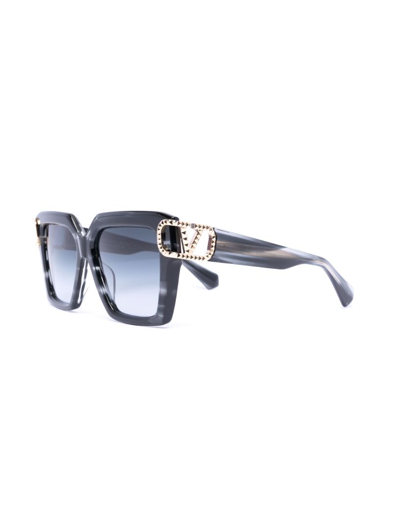 Black V-uno Oversized Sunglasses