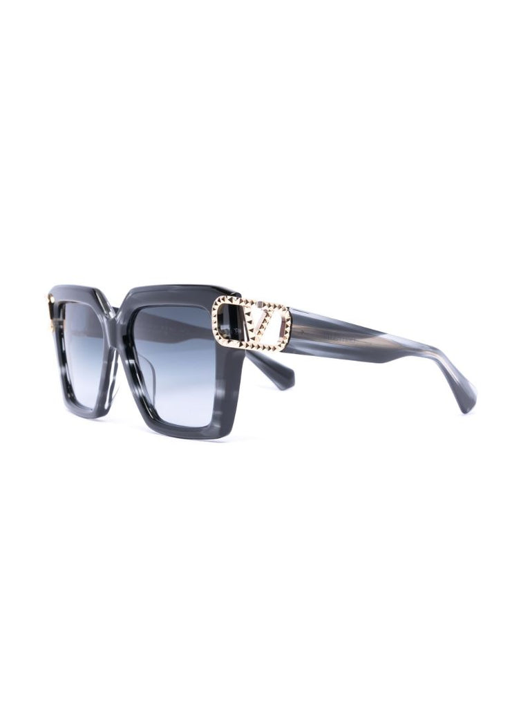 Black V-uno Oversized Sunglasses