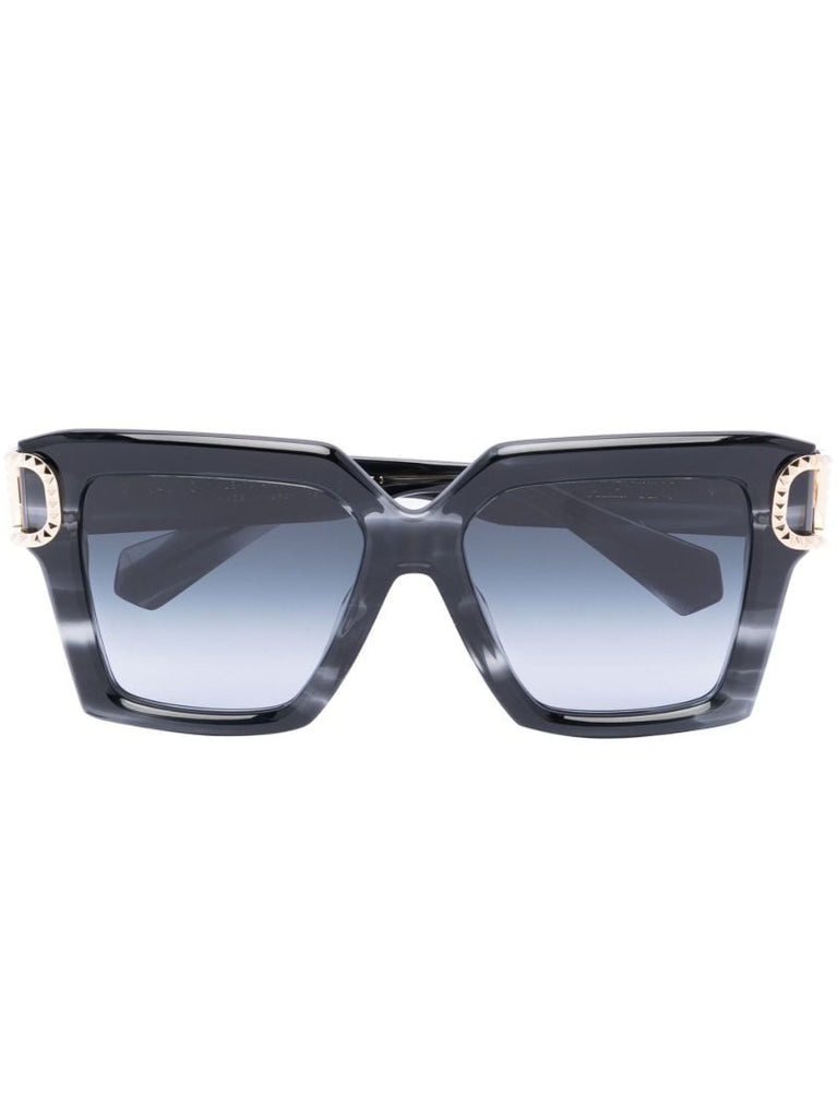 Black V-uno Oversized Sunglasses