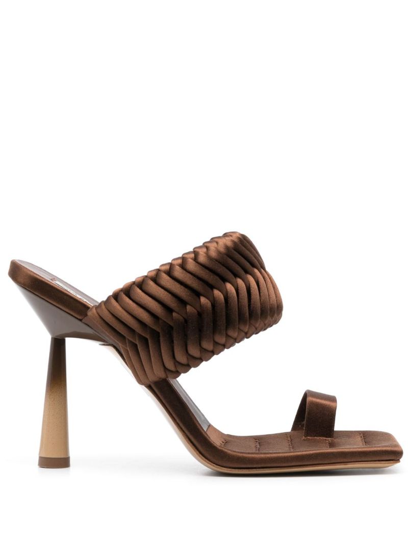 Brown Rosie 110 Braided Satin Sandals