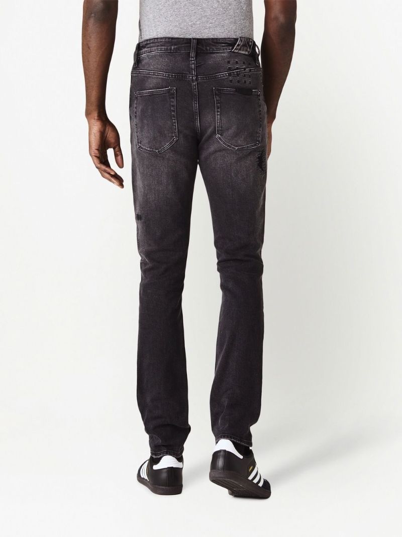 Black Ripped Slim Fit Jeans