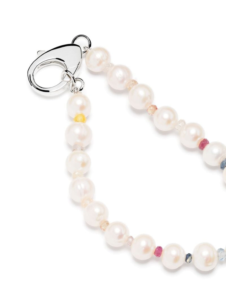 Sterling Silver Pearl and Crystal Bracelet