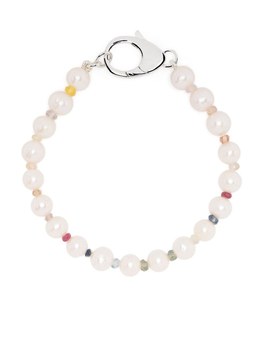Sterling Silver Pearl and Crystal Bracelet