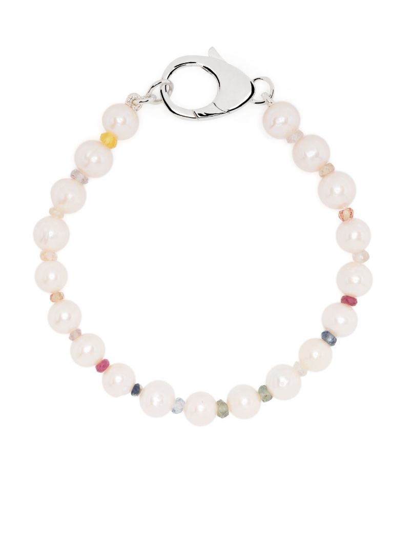 Sterling Silver Pearl and Crystal Bracelet