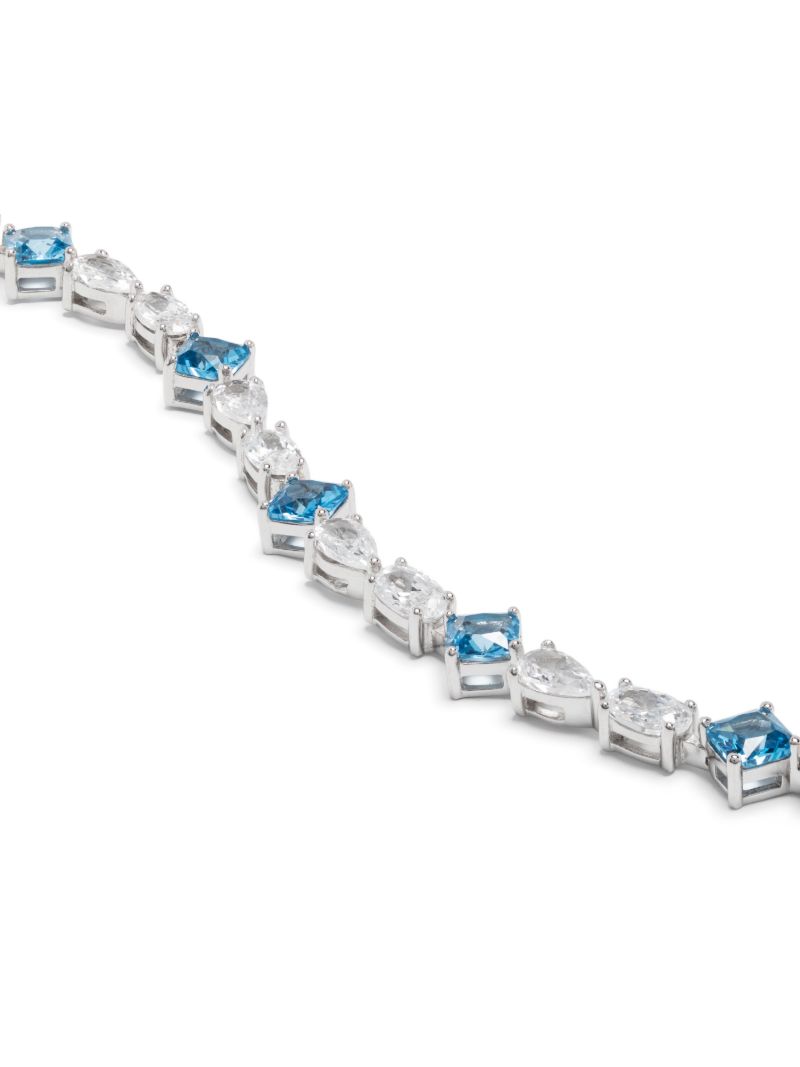 Sterling Silver Glass-stones Bracelet